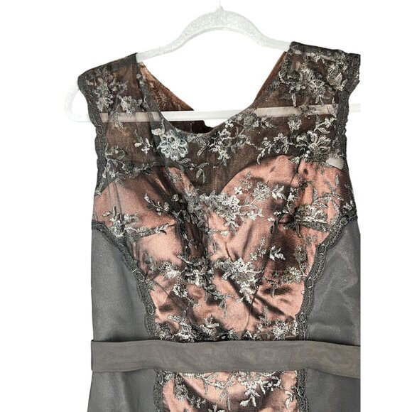 JJs House Satin with Lace Embroidered Sleeveless Dress Size 10 NWT Vampire - Picture 6 of 9